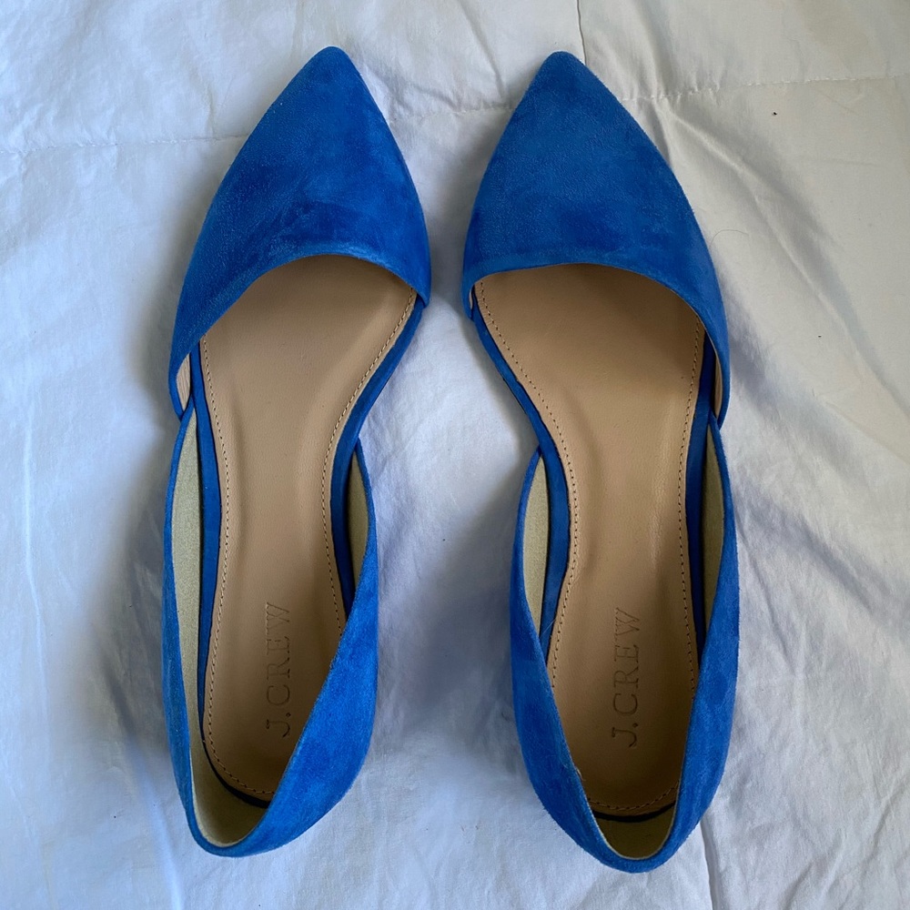 J. Crew Blue Suede Flats Size 6
